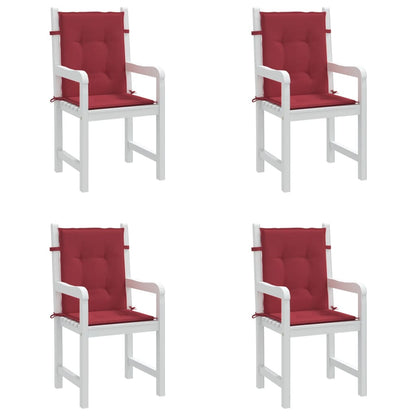 Cuscini per Sedia 4 pz Rosso Vino 100x50x7 cm in Tessuto | homemem39