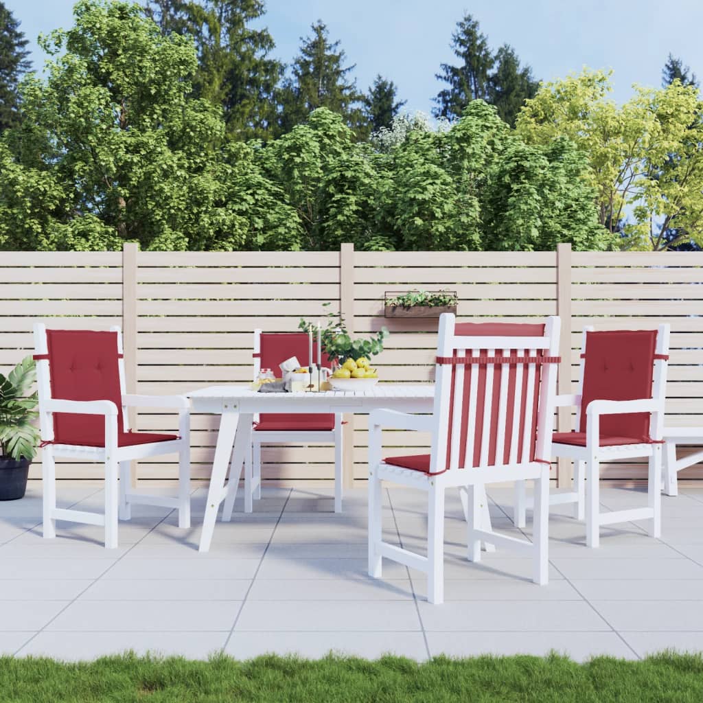 Cuscini per Sedia 4 pz Rosso Vino 100x50x7 cm in Tessuto | homemem39