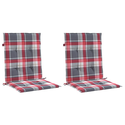 Cuscini per Sedia 2 pz a Quadri Rossi 100x50x3cm Tessuto Oxford | homemem39