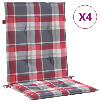 Cuscini per Sedia 4 pz a Quadri Rossi 100x50x3cm Tessuto Oxford | homemem39