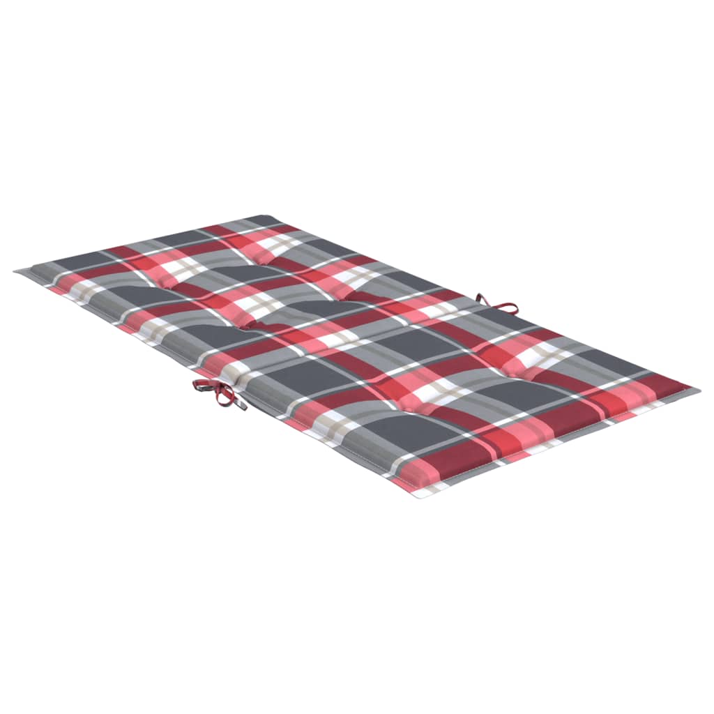Cuscini per Sedia 4 pz a Quadri Rossi 100x50x3cm Tessuto Oxford | homemem39