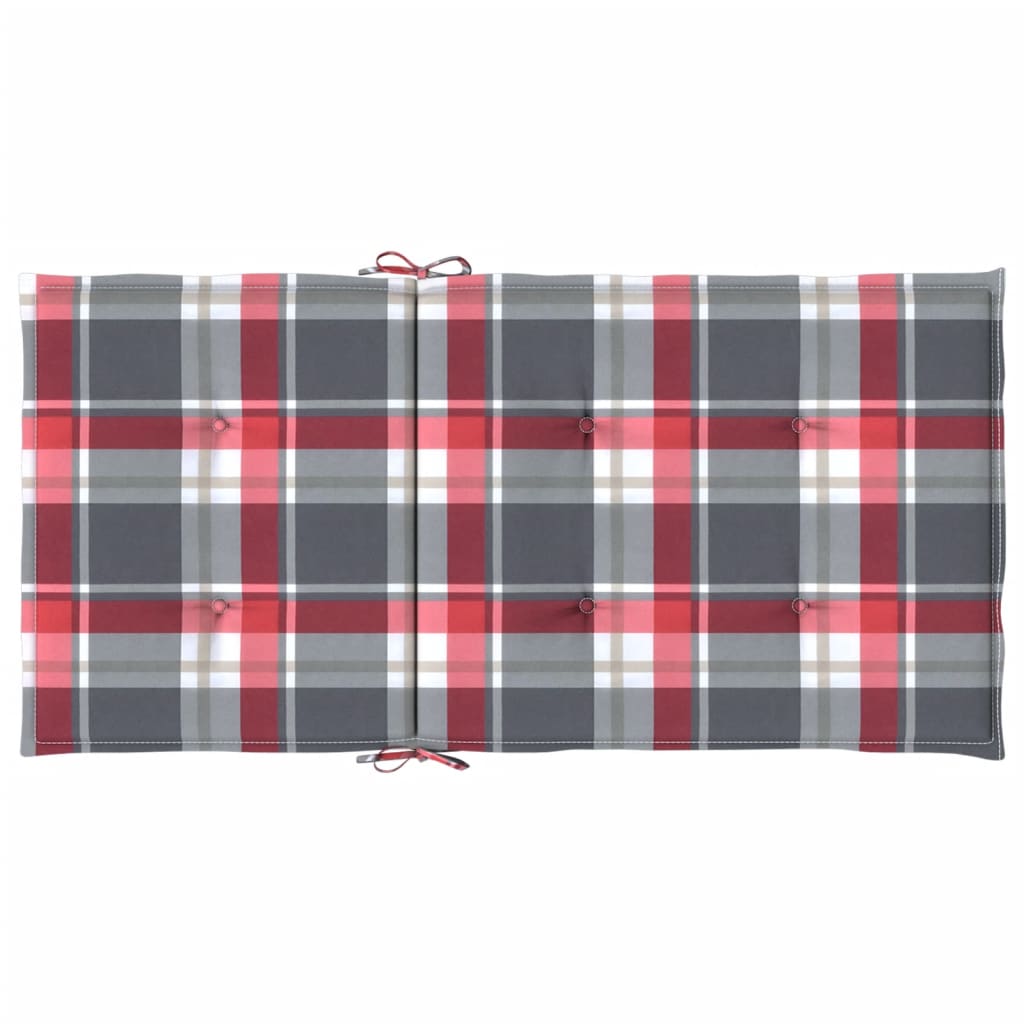Cuscini per Sedia 4 pz a Quadri Rossi 100x50x3cm Tessuto Oxford | homemem39