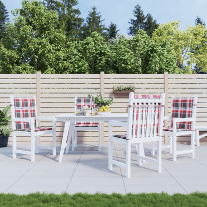 Cuscini per Sedia 4 pz a Quadri Rossi 100x50x3cm Tessuto Oxford | homemem39