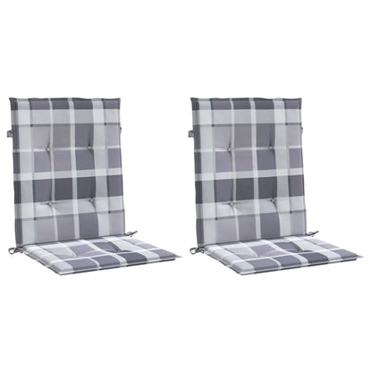 Cuscini per Sedia 2 pz a Quadri Grigi 100x50x3cm Tessuto Oxford | homemem39