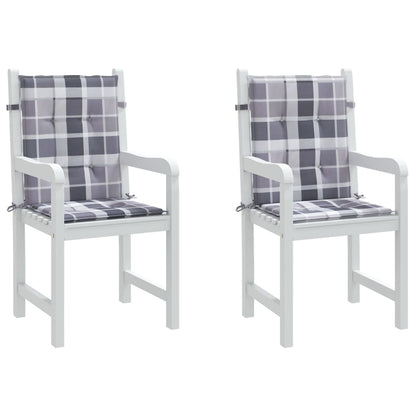 Cuscini per Sedia 2 pz a Quadri Grigi 100x50x3cm Tessuto Oxford | homemem39