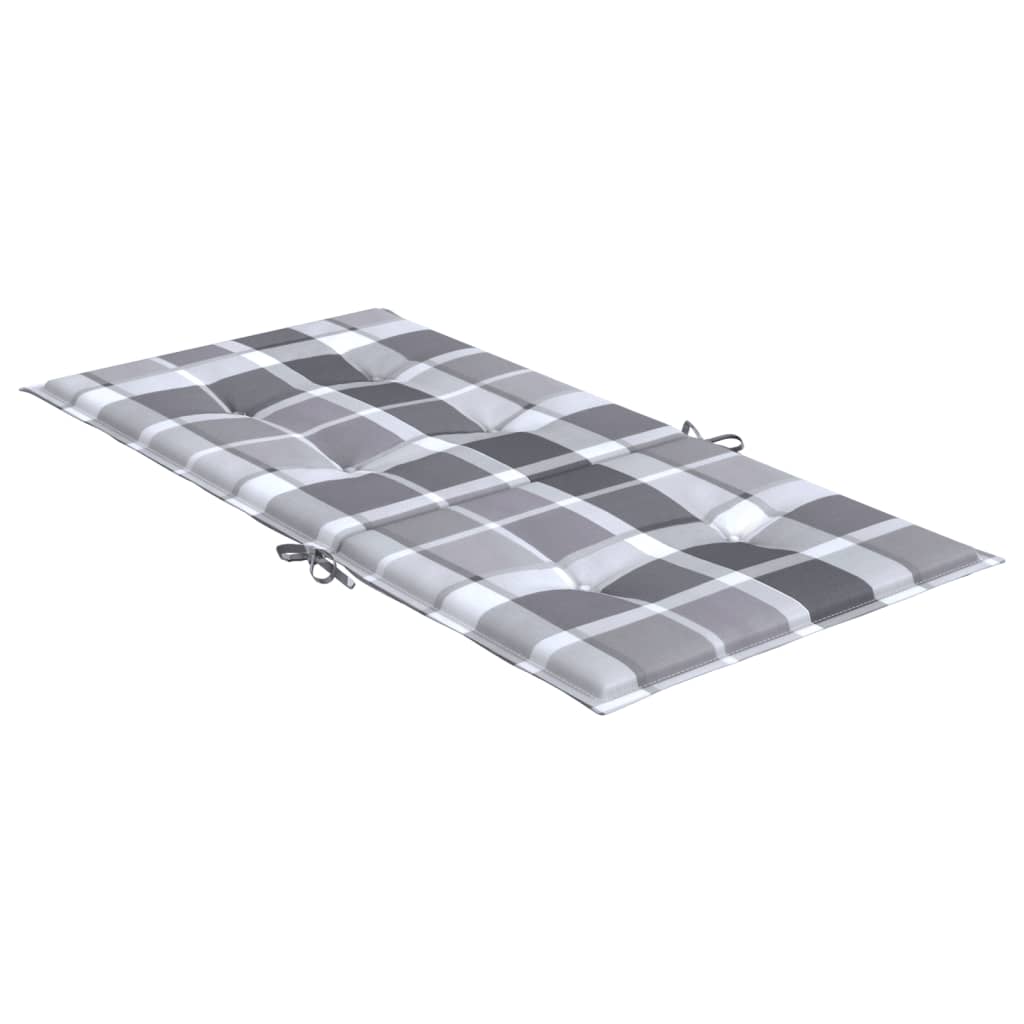 Cuscini per Sedia 2 pz a Quadri Grigi 100x50x3cm Tessuto Oxford | homemem39