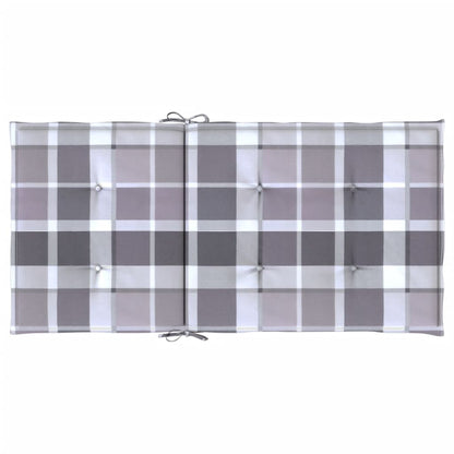 Cuscini per Sedia 2 pz a Quadri Grigi 100x50x3cm Tessuto Oxford | homemem39