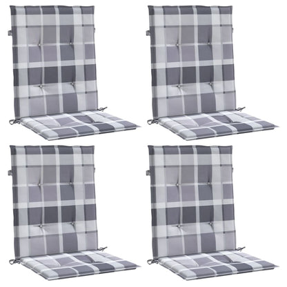 Cuscini per Sedia 4 pz a Quadri Grigi 100x50x3cm Tessuto Oxford - homemem39