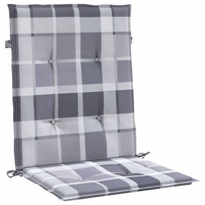 Cuscini per Sedia 4 pz a Quadri Grigi 100x50x3cm Tessuto Oxford - homemem39