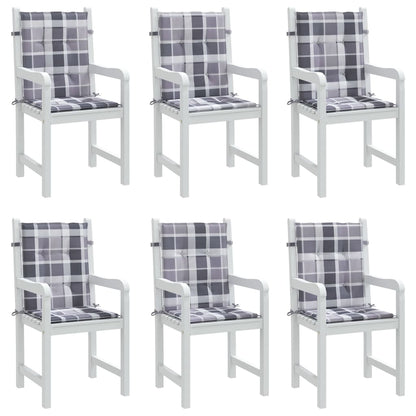 Cuscini per Sedia 6 pz a Quadri Grigi 100x50x3cm Tessuto Oxford | homemem39