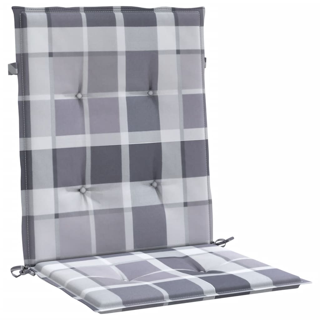 Cuscini per Sedia 6 pz a Quadri Grigi 100x50x3cm Tessuto Oxford | homemem39