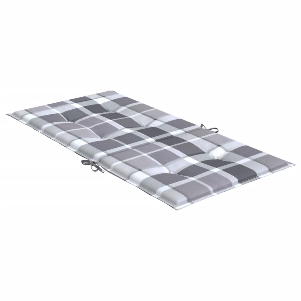 Cuscini per Sedia 6 pz a Quadri Grigi 100x50x3cm Tessuto Oxford | homemem39