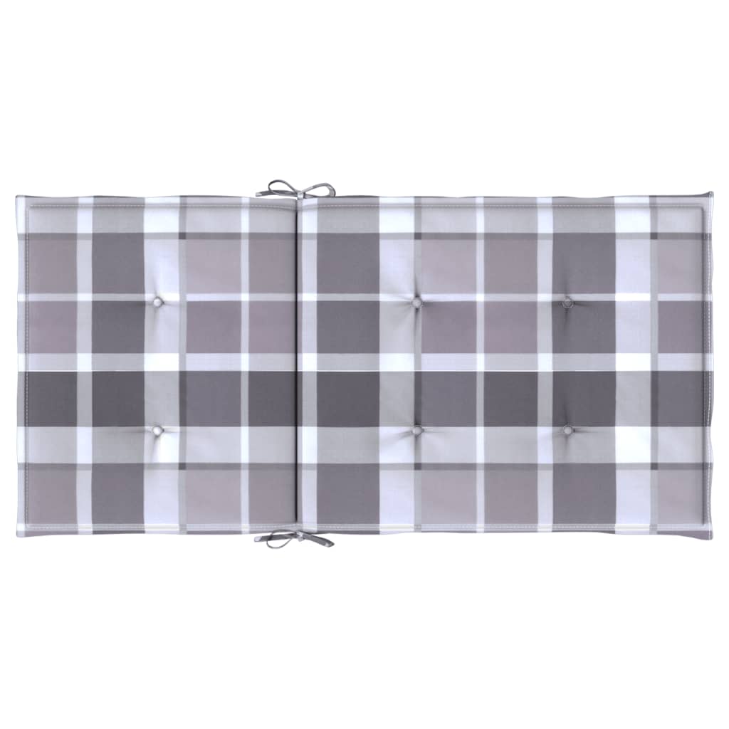 Cuscini per Sedia 6 pz a Quadri Grigi 100x50x3cm Tessuto Oxford | homemem39