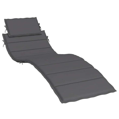 Cuscino per Lettino Antracite 186x58x4 cm in Tessuto Oxford