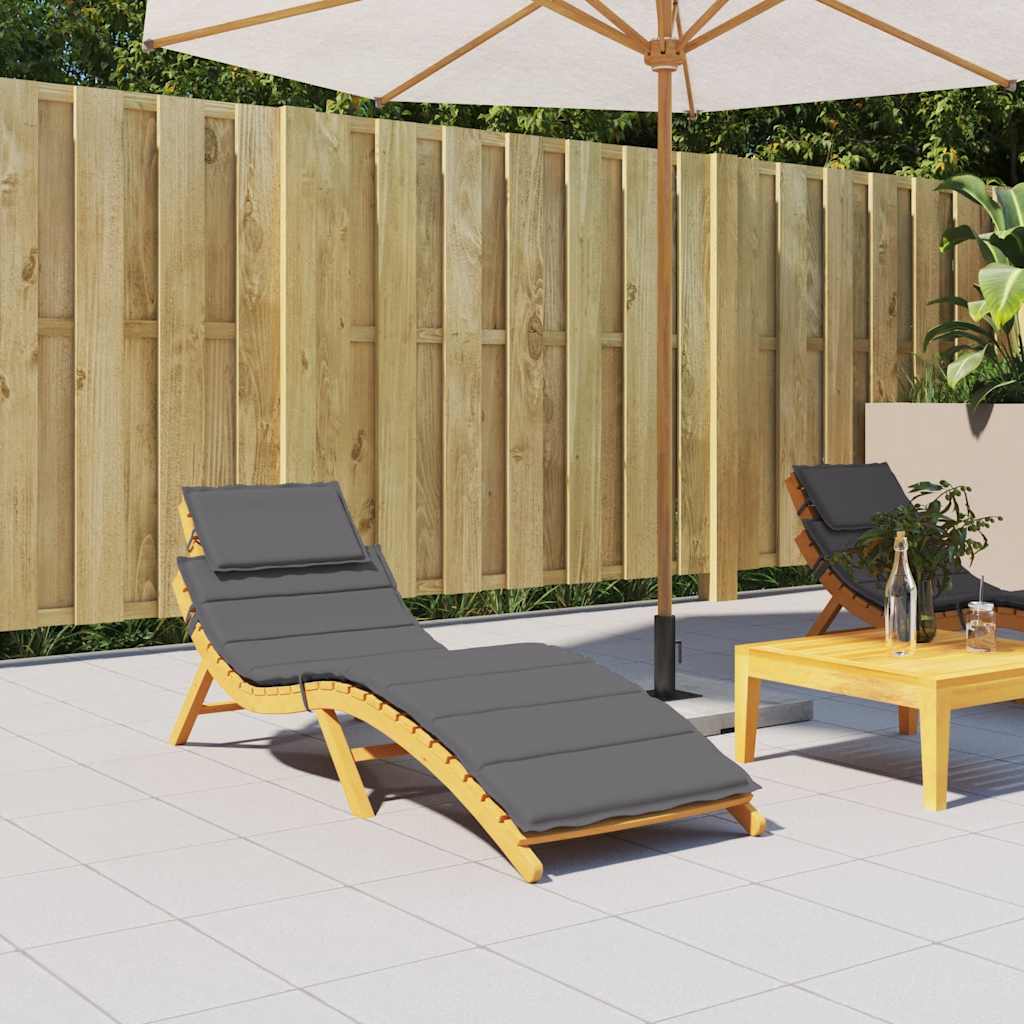 Cuscino per Lettino Antracite 186x58x4 cm in Tessuto Oxford | homemem39