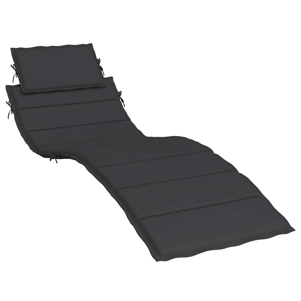 Cuscino per Lettino Nero 186x58x4 cm in Tessuto Oxford | homemem39
