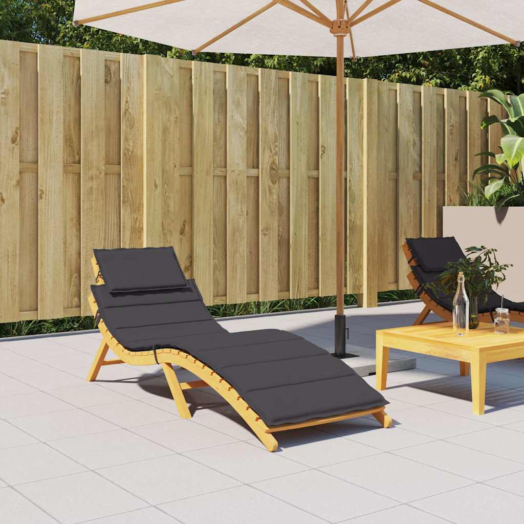 Cuscino per Lettino Nero 186x58x4 cm in Tessuto Oxford | homemem39