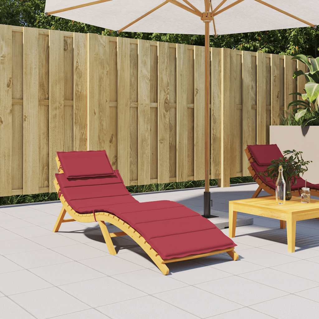 Cuscino per Lettino Rosso Vino 186x58x4 cm in Tessuto Oxford | homemem39