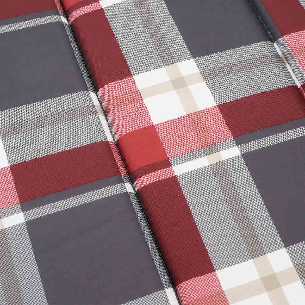Cuscino per Lettino a Quadri Rossi 186x58x4cm in Tessuto Oxford - homemem39