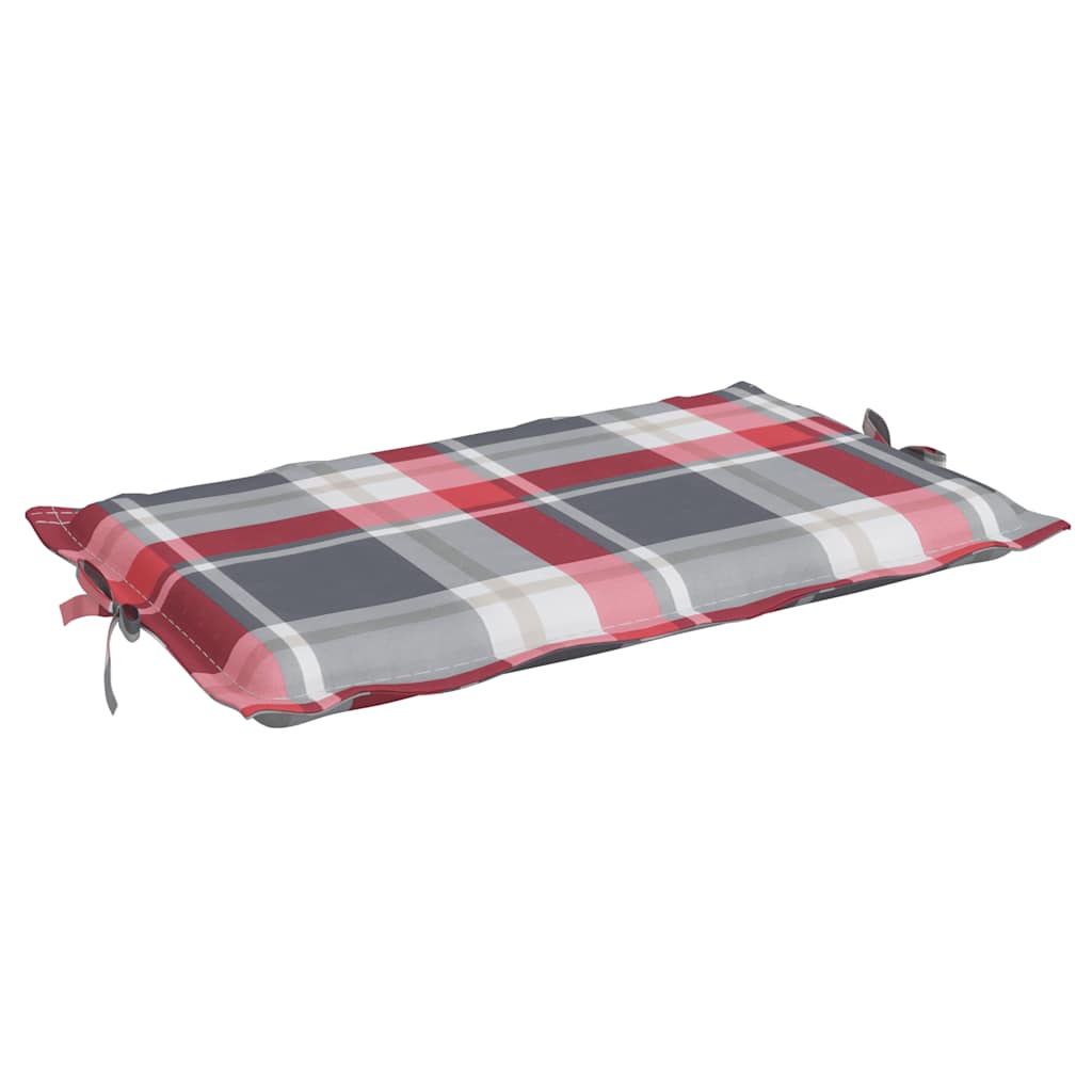 Cuscino per Lettino a Quadri Rossi 186x58x4cm in Tessuto Oxford - homemem39