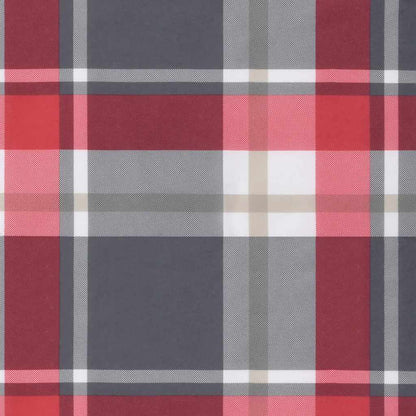 Cuscino per Lettino a Quadri Rossi 186x58x4cm in Tessuto Oxford - homemem39