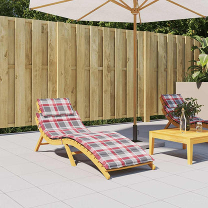 Cuscino per Lettino a Quadri Rossi 186x58x4cm in Tessuto Oxford - homemem39