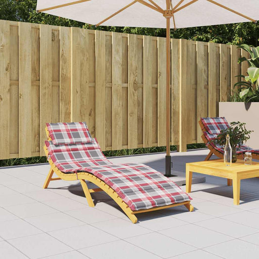 Cuscino per Lettino a Quadri Rossi 186x58x4cm in Tessuto Oxford - homemem39