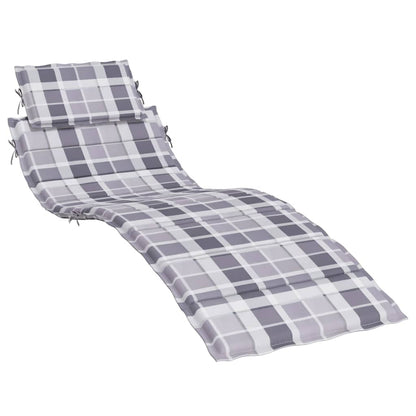 Cuscino per Lettino a Quadri Grigi 186x58x4 cm Tessuto Oxford | homemem39