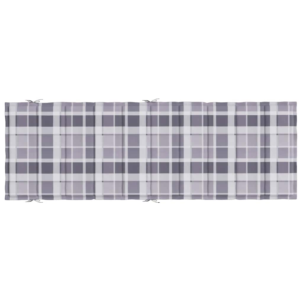 Cuscino per Lettino a Quadri Grigi 186x58x4 cm Tessuto Oxford | homemem39