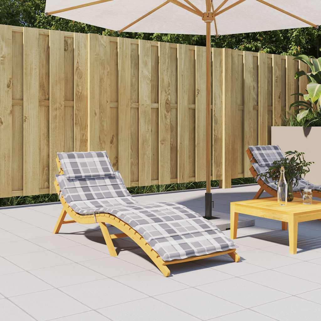 Cuscino per Lettino a Quadri Grigi 186x58x4 cm Tessuto Oxford | homemem39