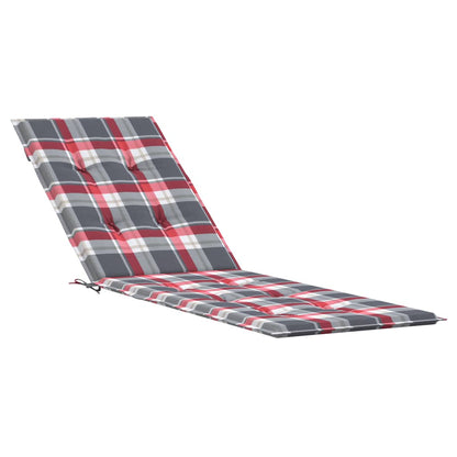 Cuscino per Sdraio Rosso a Quadri (75+105)x50x4 cm - homemem39