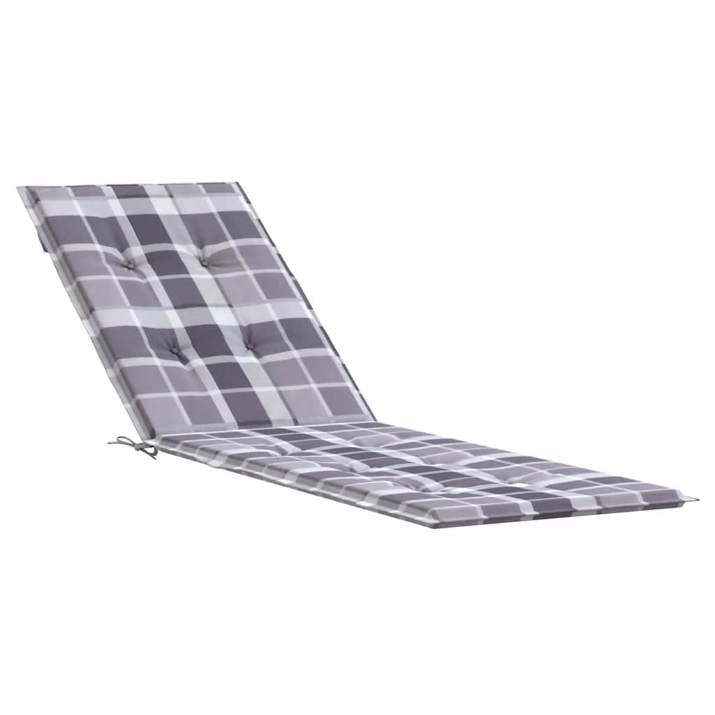 Cuscino per Sedia a Sdraio Grigio a Quadri (75+105)x50x4 cm - homemem39