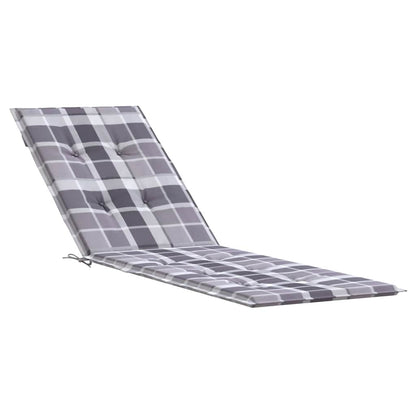 Cuscino per Sedia a Sdraio Grigio a Quadri (75+105)x50x4 cm - homemem39