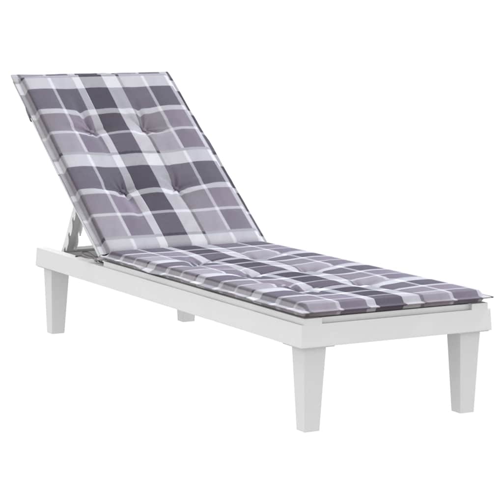 Cuscino per Sedia a Sdraio Grigio a Quadri (75+105)x50x4 cm - homemem39