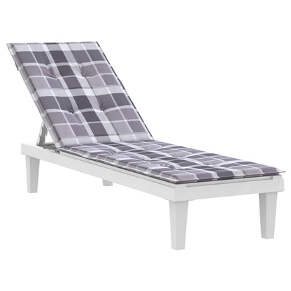 Cuscino per Sedia a Sdraio Grigio a Quadri (75+105)x50x4 cm - homemem39