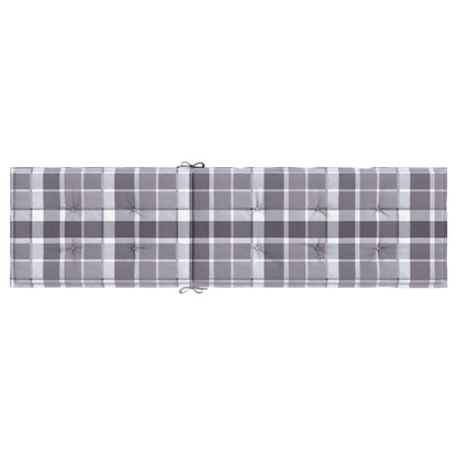 Cuscino per Sedia a Sdraio Grigio a Quadri (75+105)x50x4 cm - homemem39