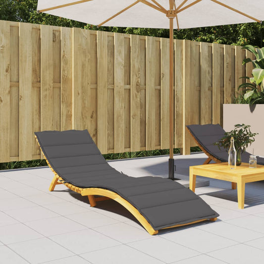Cuscino per Lettino Antracite 200x50x3 cm in Tessuto Oxford | homemem39