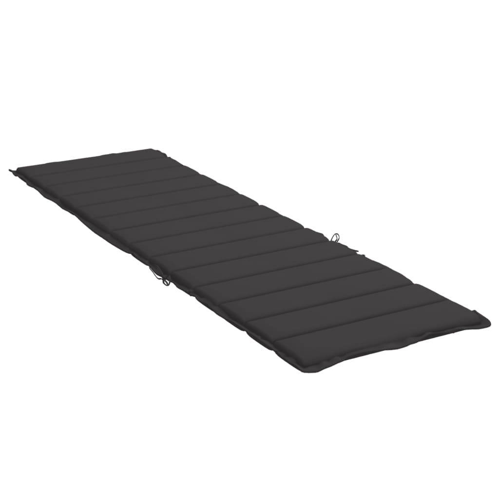 Cuscino per Lettino Nero 200x50x3 cm in Tessuto Oxford | homemem39
