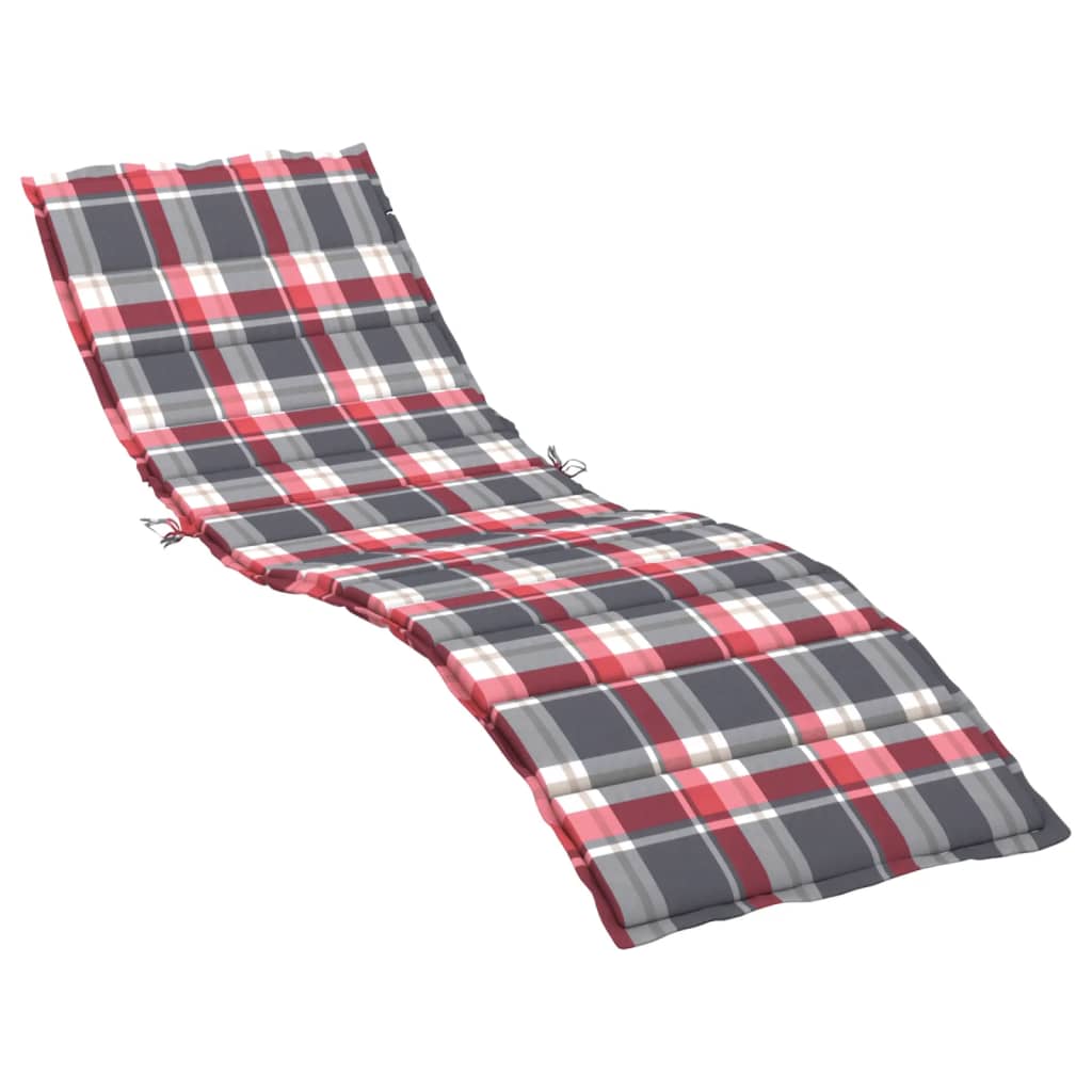 Cuscino per Lettino a Quadri Rossi 200x50x3cm Tessuto Oxford | homemem39