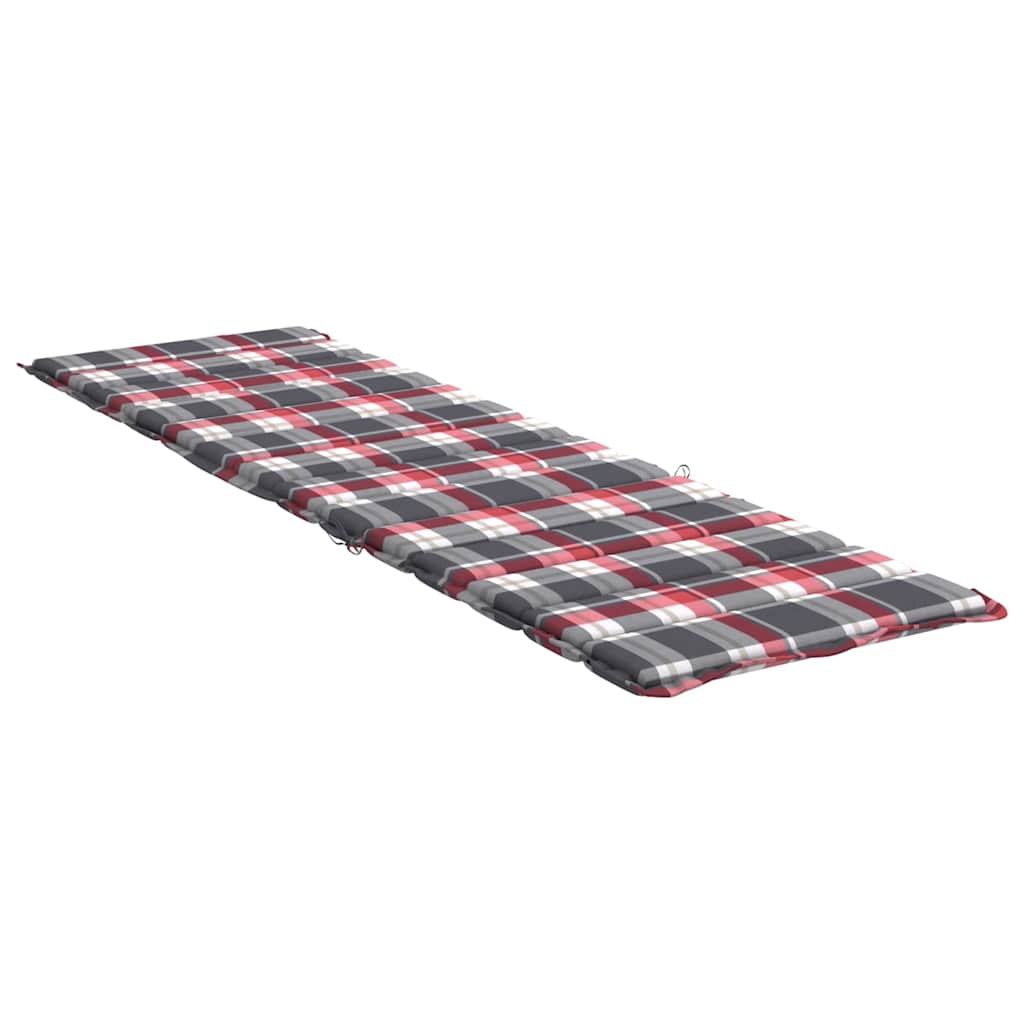 Cuscino per Lettino a Quadri Rossi 200x50x3cm Tessuto Oxford | homemem39