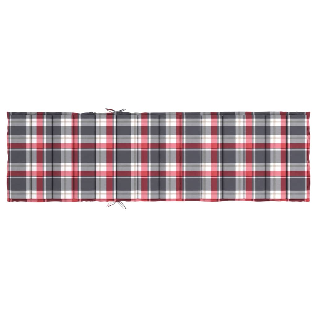 Cuscino per Lettino a Quadri Rossi 200x50x3cm Tessuto Oxford - homemem39