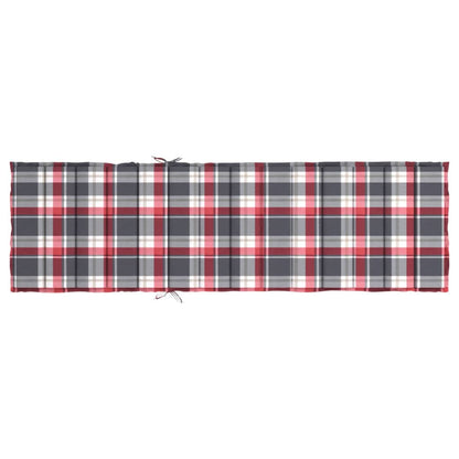Cuscino per Lettino a Quadri Rossi 200x50x3cm Tessuto Oxford - homemem39