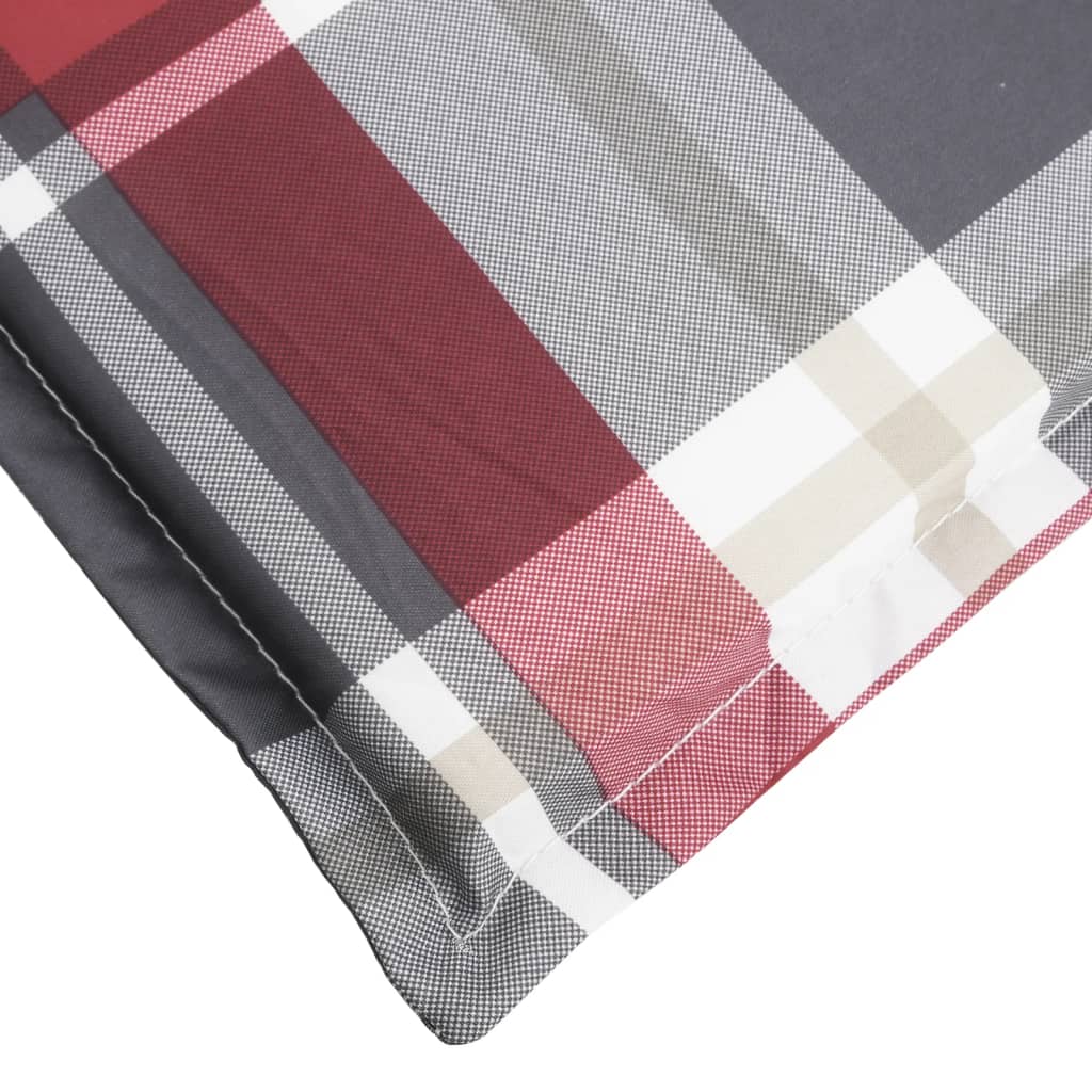 Cuscino per Lettino a Quadri Rossi 200x50x3cm Tessuto Oxford | homemem39