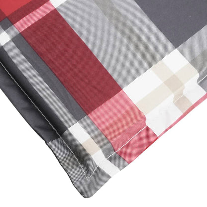 Cuscino per Lettino a Quadri Rossi 200x50x3cm Tessuto Oxford - homemem39