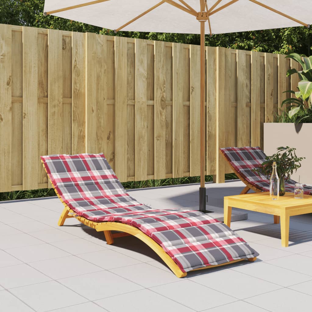 Cuscino per Lettino a Quadri Rossi 200x50x3cm Tessuto Oxford | homemem39