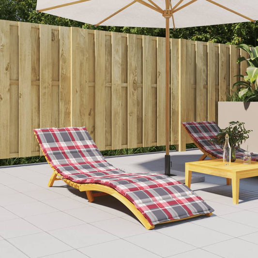 Cuscino per Lettino a Quadri Rossi 200x50x3cm Tessuto Oxford | homemem39