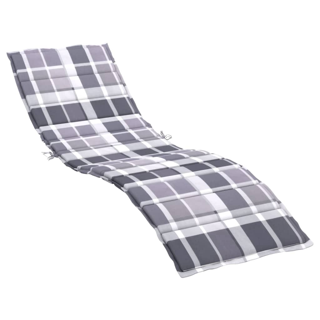 Cuscino per Lettino a Quadri Grigi 200x50x3cm Tessuto Oxford | homemem39