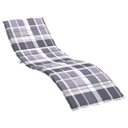 Cuscino per Lettino a Quadri Grigi 200x50x3cm Tessuto Oxford | homemem39