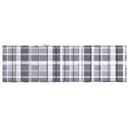 Cuscino per Lettino a Quadri Grigi 200x50x3cm Tessuto Oxford | homemem39