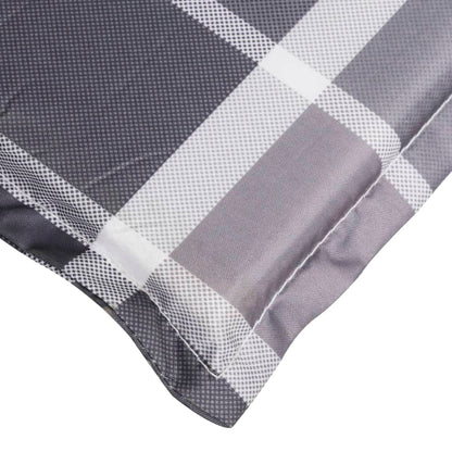 Cuscino per Lettino a Quadri Grigi 200x50x3cm Tessuto Oxford | homemem39